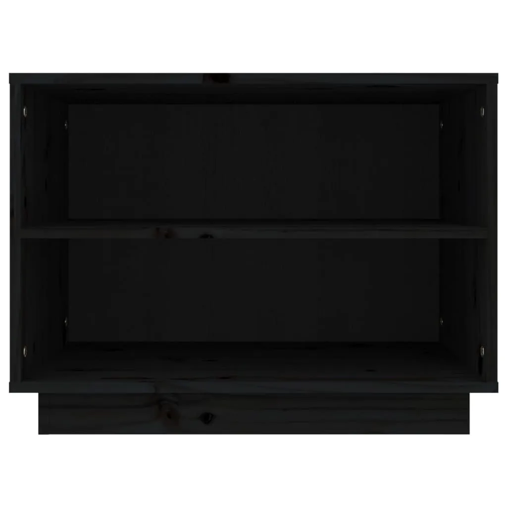 Shoe Cabinet Black 60x34x45 cm Solid Wood Pine