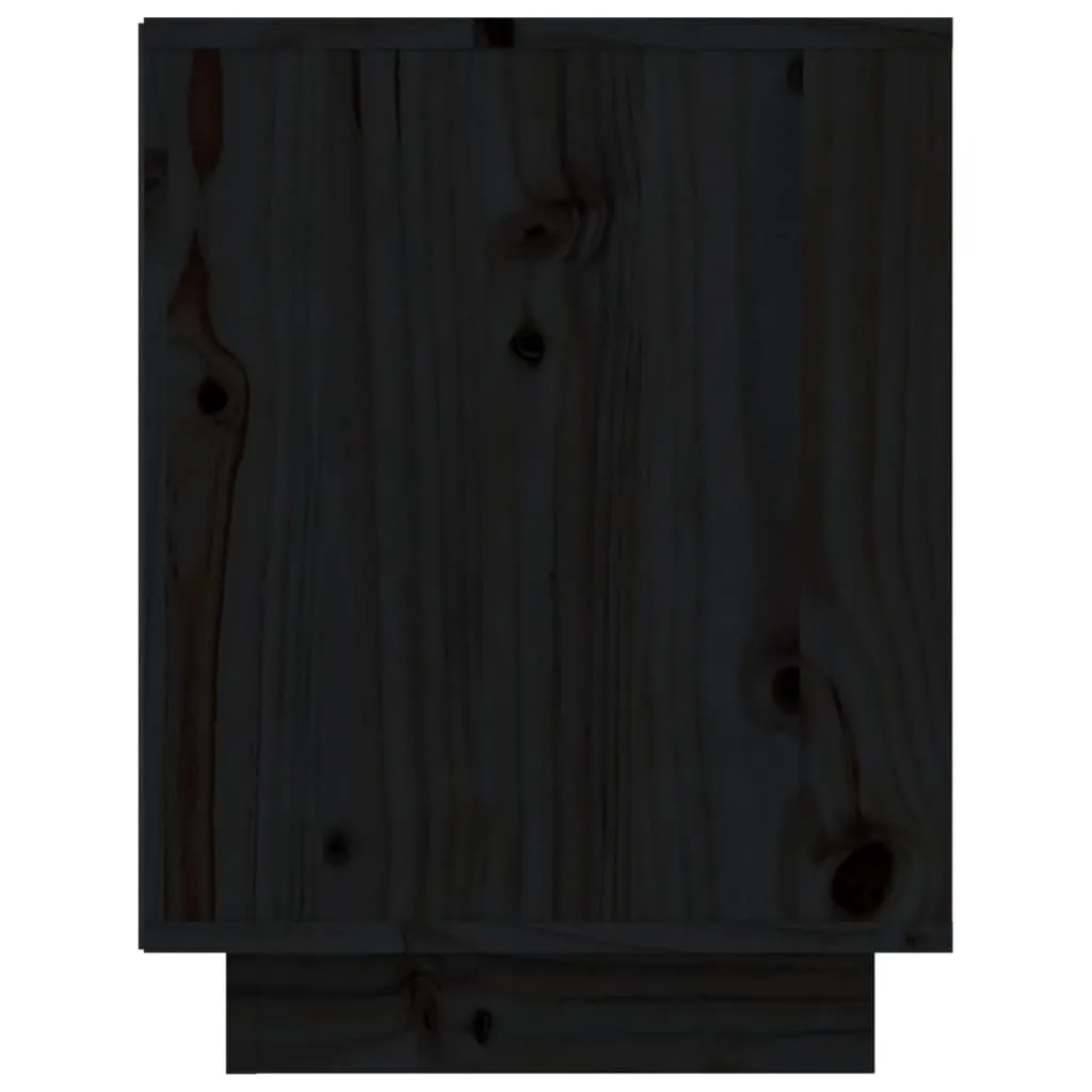 Shoe Cabinet Black 60x34x45 cm Solid Wood Pine
