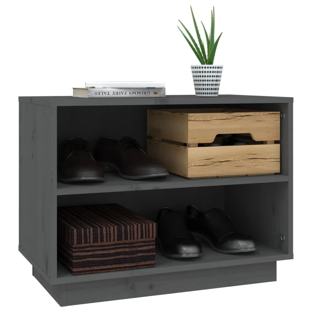 Shoe Cabinet Grey 60x34x45 cm Solid Wood Pine