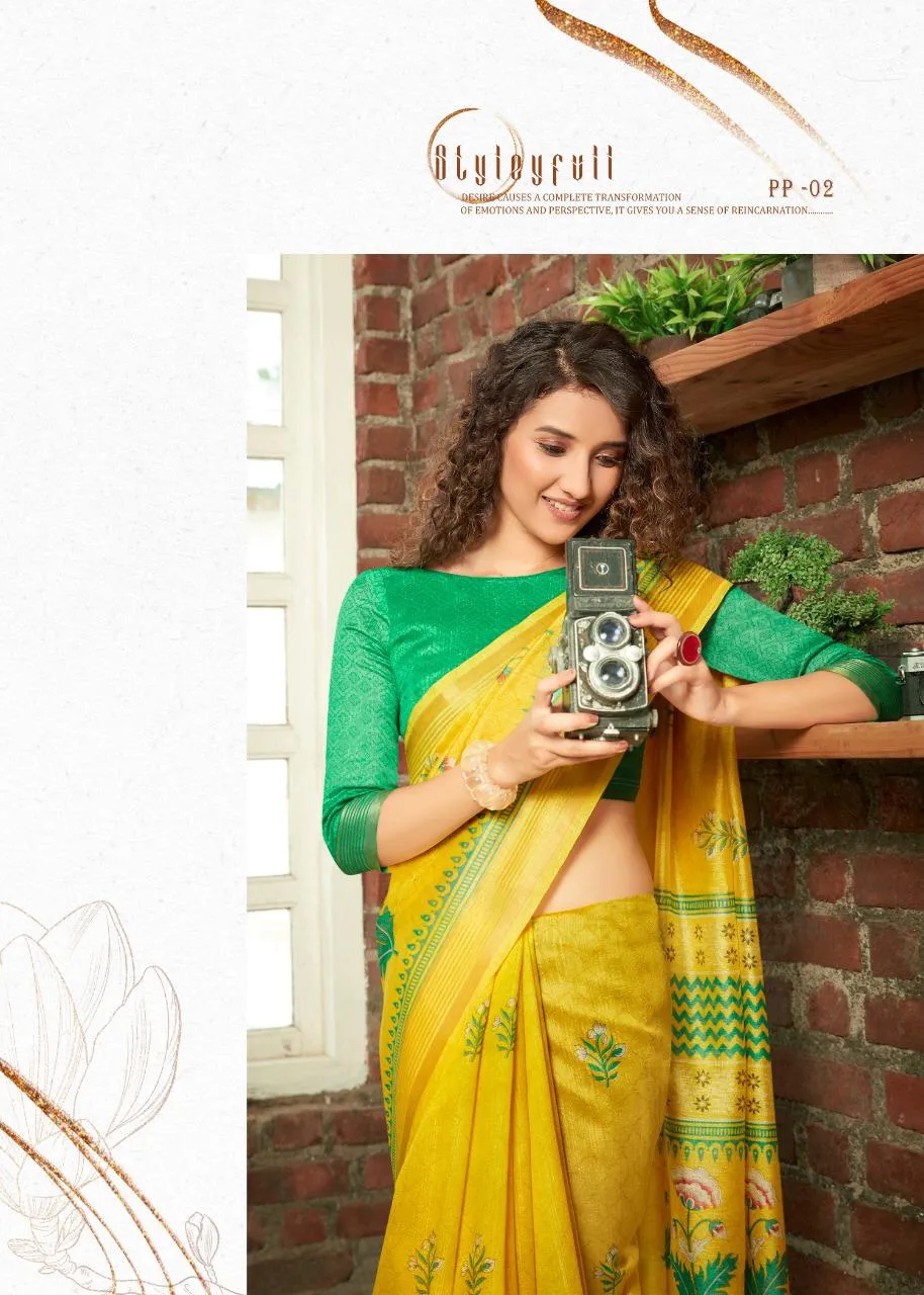 Shreyans Fashion Launched Ponnai Pattu Crystal Weaving Casual Wear Sarees
