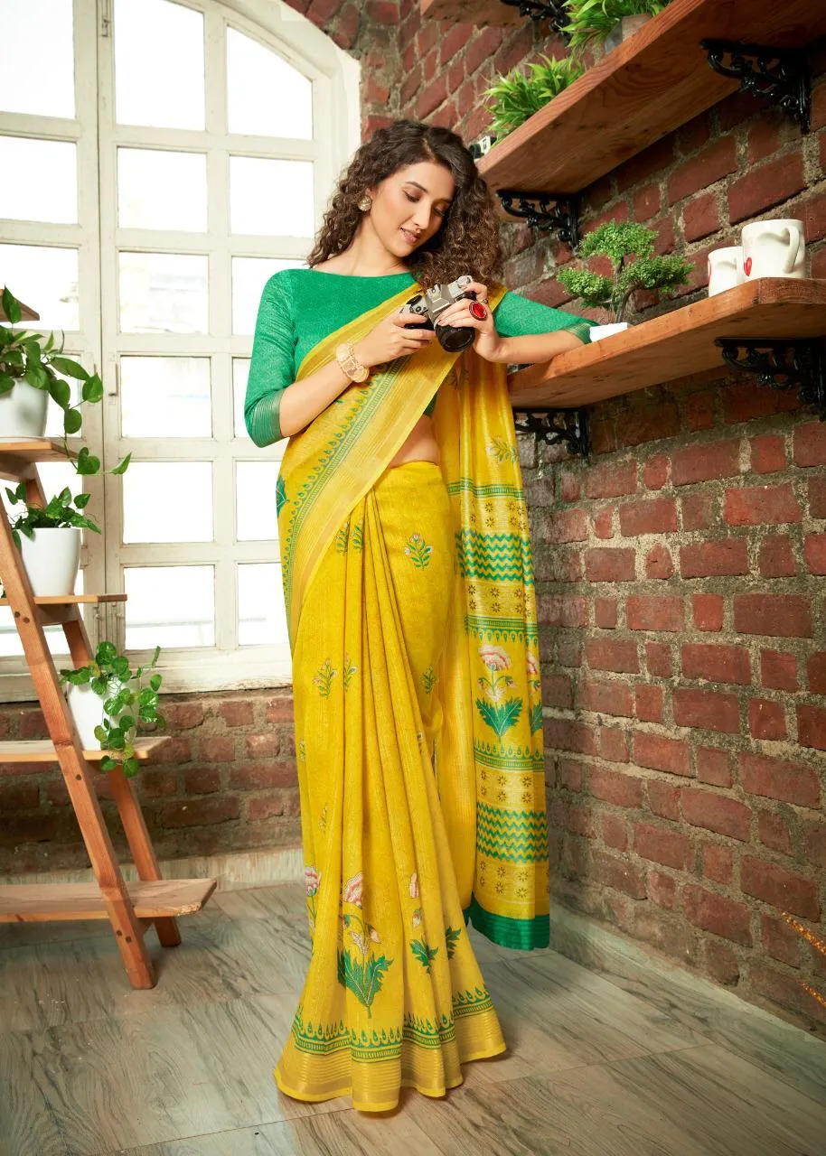 Shreyans Fashion Launched Ponnai Pattu Crystal Weaving Casual Wear Sarees