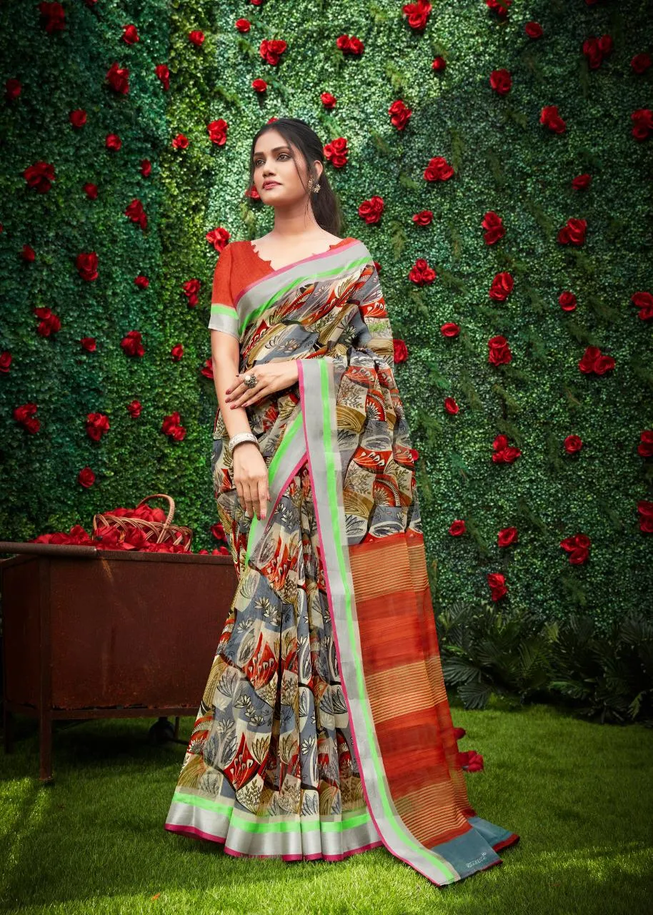 Shreyans Fashion Presents Geneus Multy Pattu Cotton Casual Wear Sarees