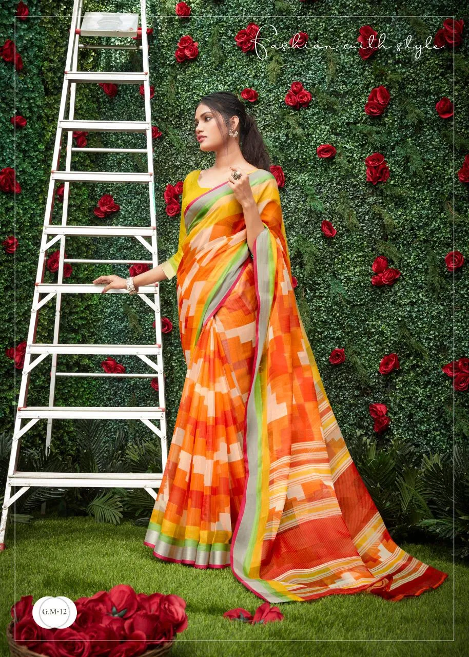 Shreyans Fashion Presents Geneus Multy Pattu Cotton Casual Wear Sarees