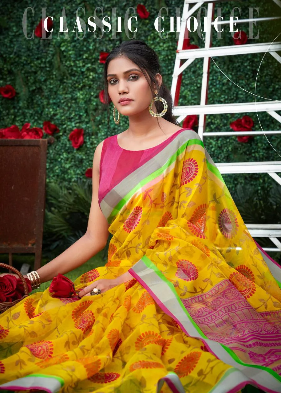 Shreyans Fashion Presents Geneus Multy Pattu Cotton Casual Wear Sarees