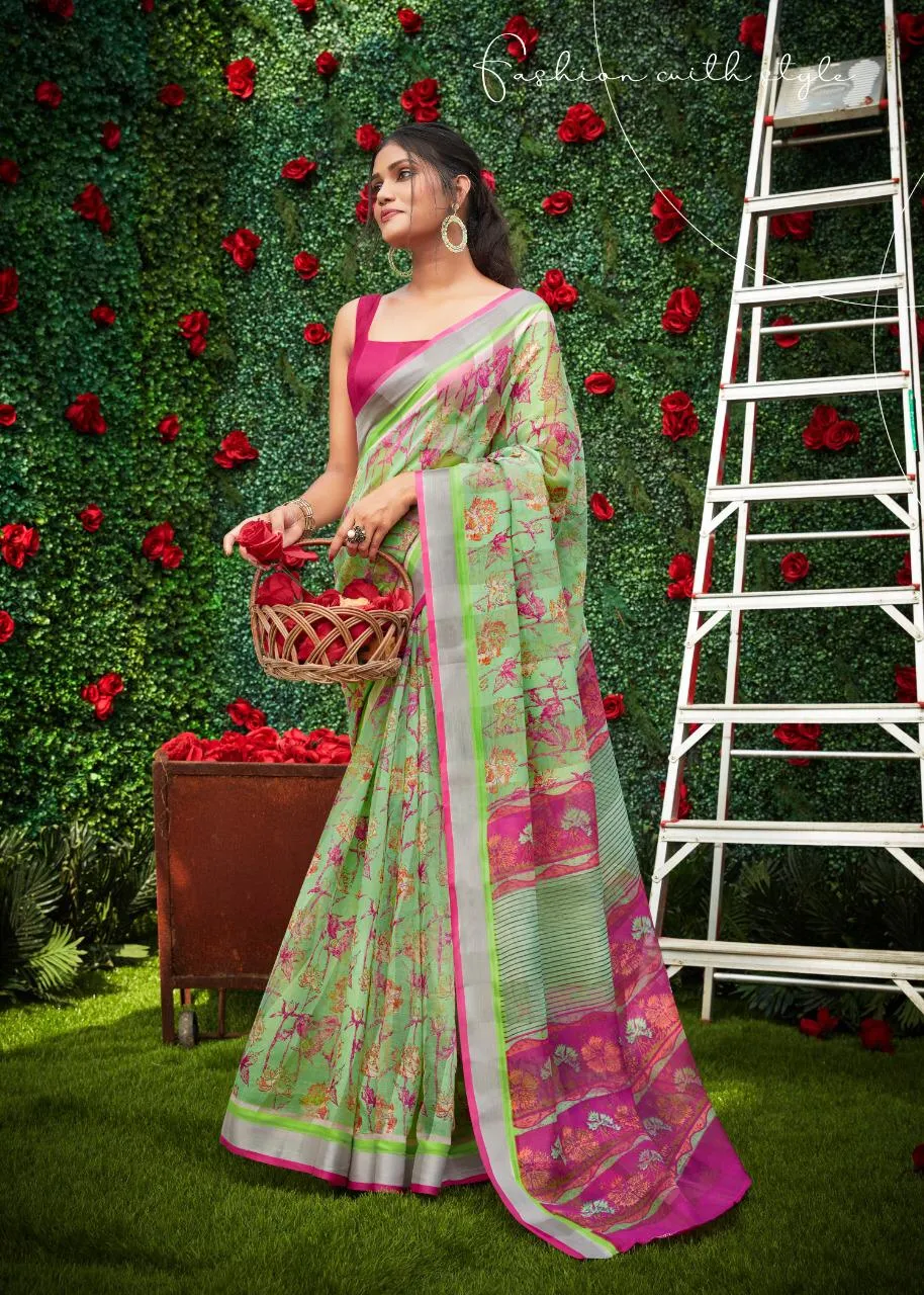 Shreyans Fashion Presents Geneus Multy Pattu Cotton Casual Wear Sarees