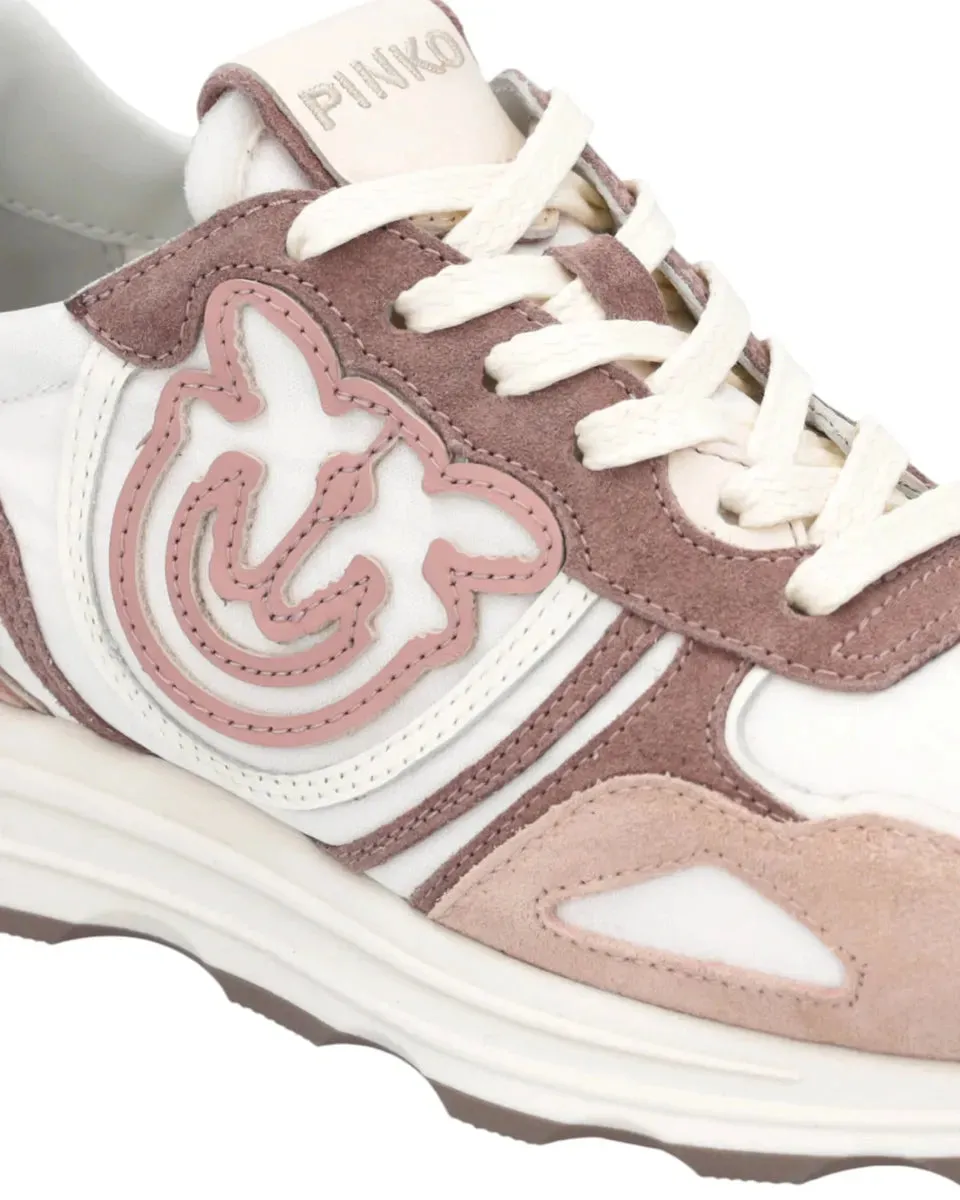 Sneakers Pinko in Pelle e Suede con Suola Sagomata e Logo
