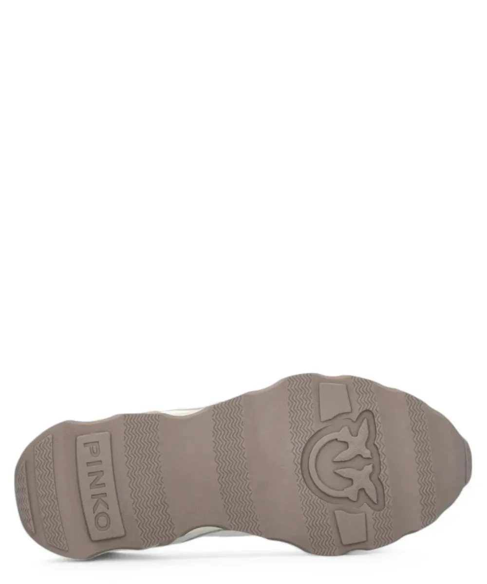 Sneakers Pinko in Pelle e Suede con Suola Sagomata e Logo