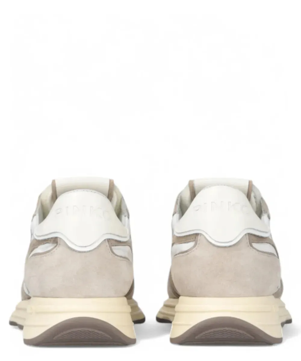 Sneakers Pinko in Pelle e Suede con Suola Sagomata e Logo