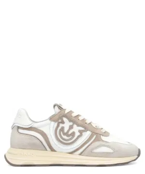 Sneakers Pinko in Pelle e Suede con Suola Sagomata e Logo