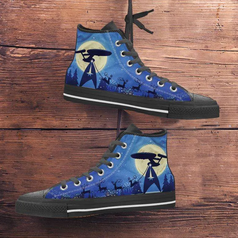 Star Trek Christmas Canvas High Top Shoes