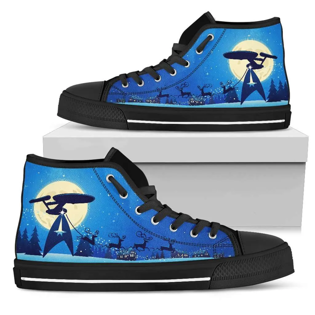Star Trek Christmas Canvas High Top Shoes