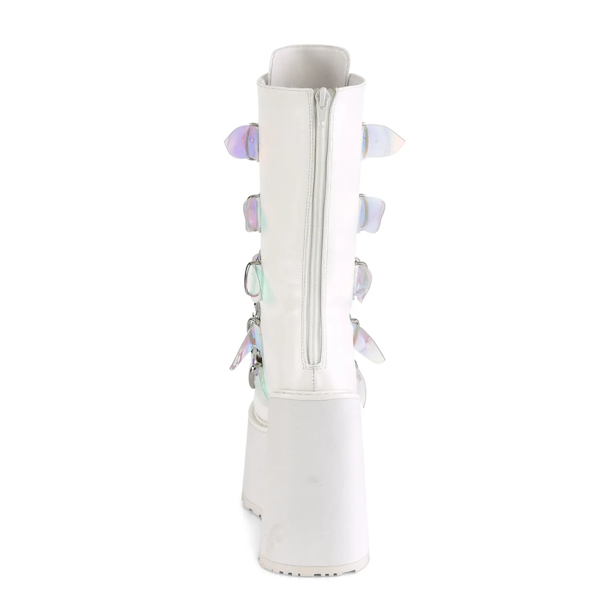 SWING-230 DemoniaCult White Vegan Leather Sexy Women's Mid-Calf & Knee High Boots (Alternative Footwear)