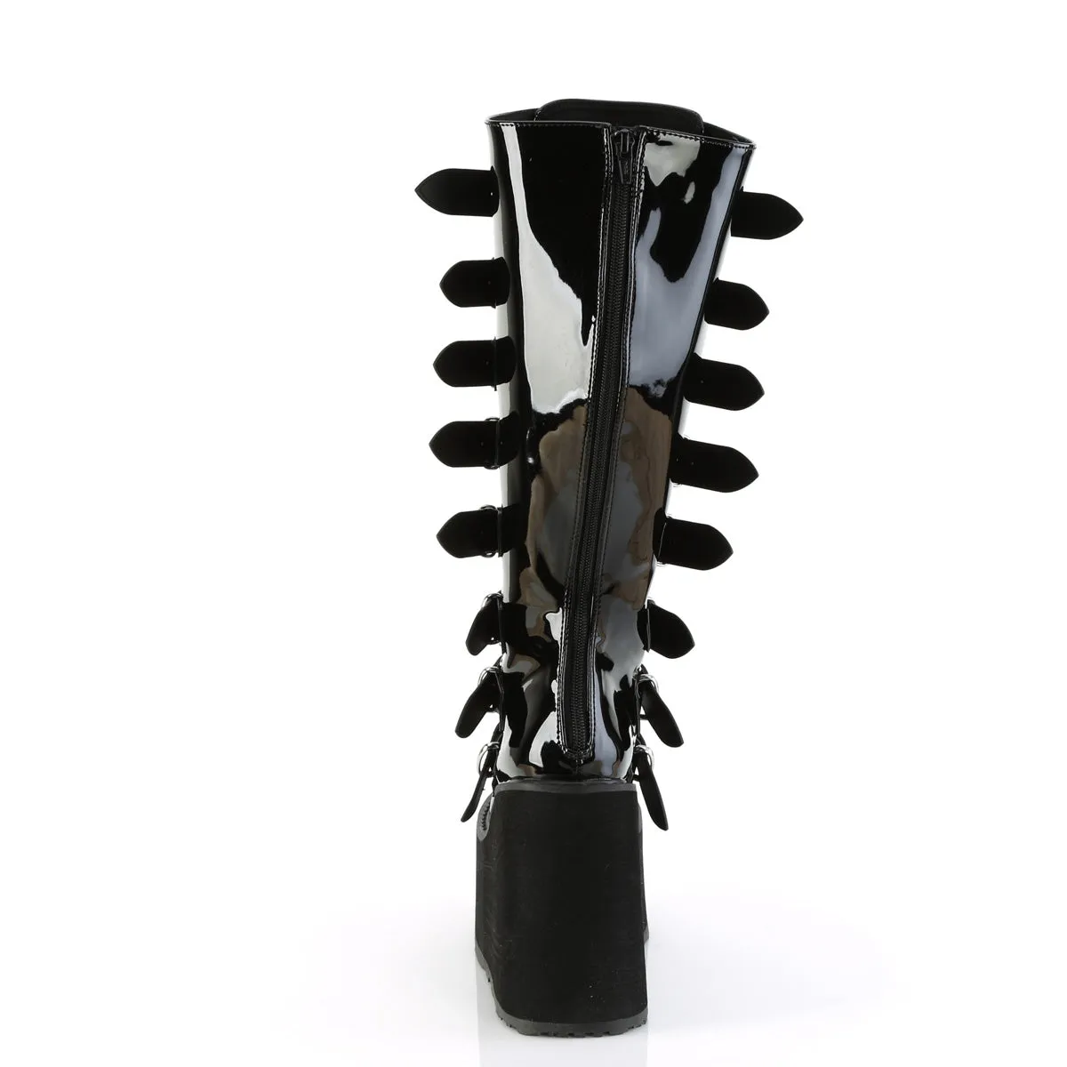 SWING-815WC DemoniaCult Black Patent Sexy Women's Mid-Calf & Knee High Boots (Alternative Footwear)