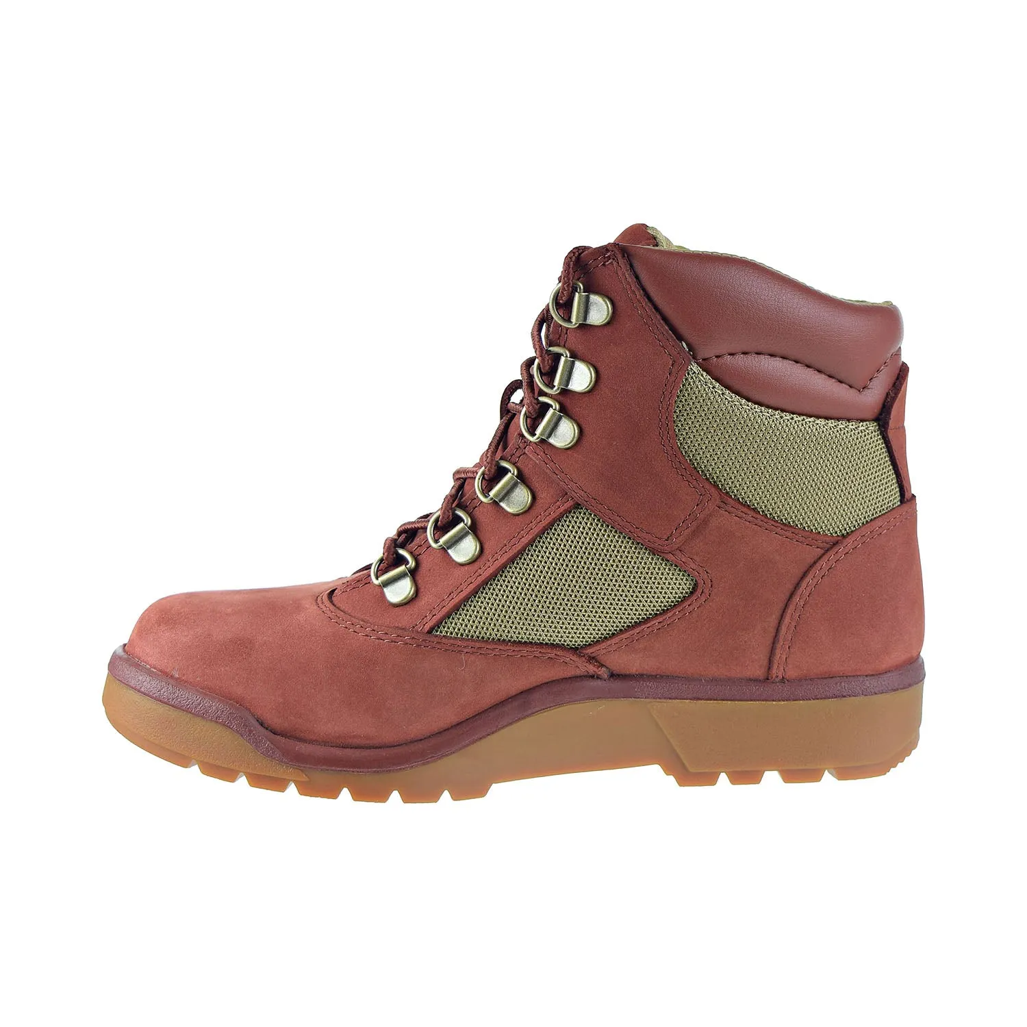 Timberland Big Kids' 6-Inch Field Boots Shoes Rust Nubuck