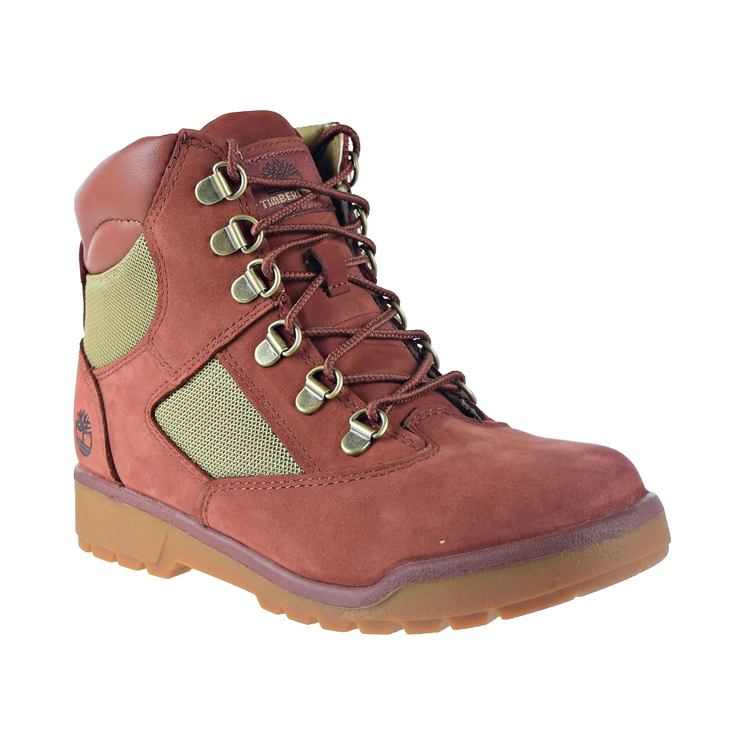 Timberland Big Kids' 6-Inch Field Boots Shoes Rust Nubuck