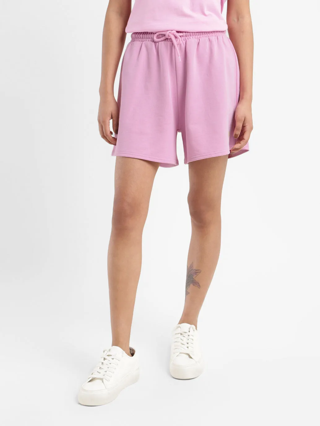 Women's Mid Rise Pink Regular Fit Shorts